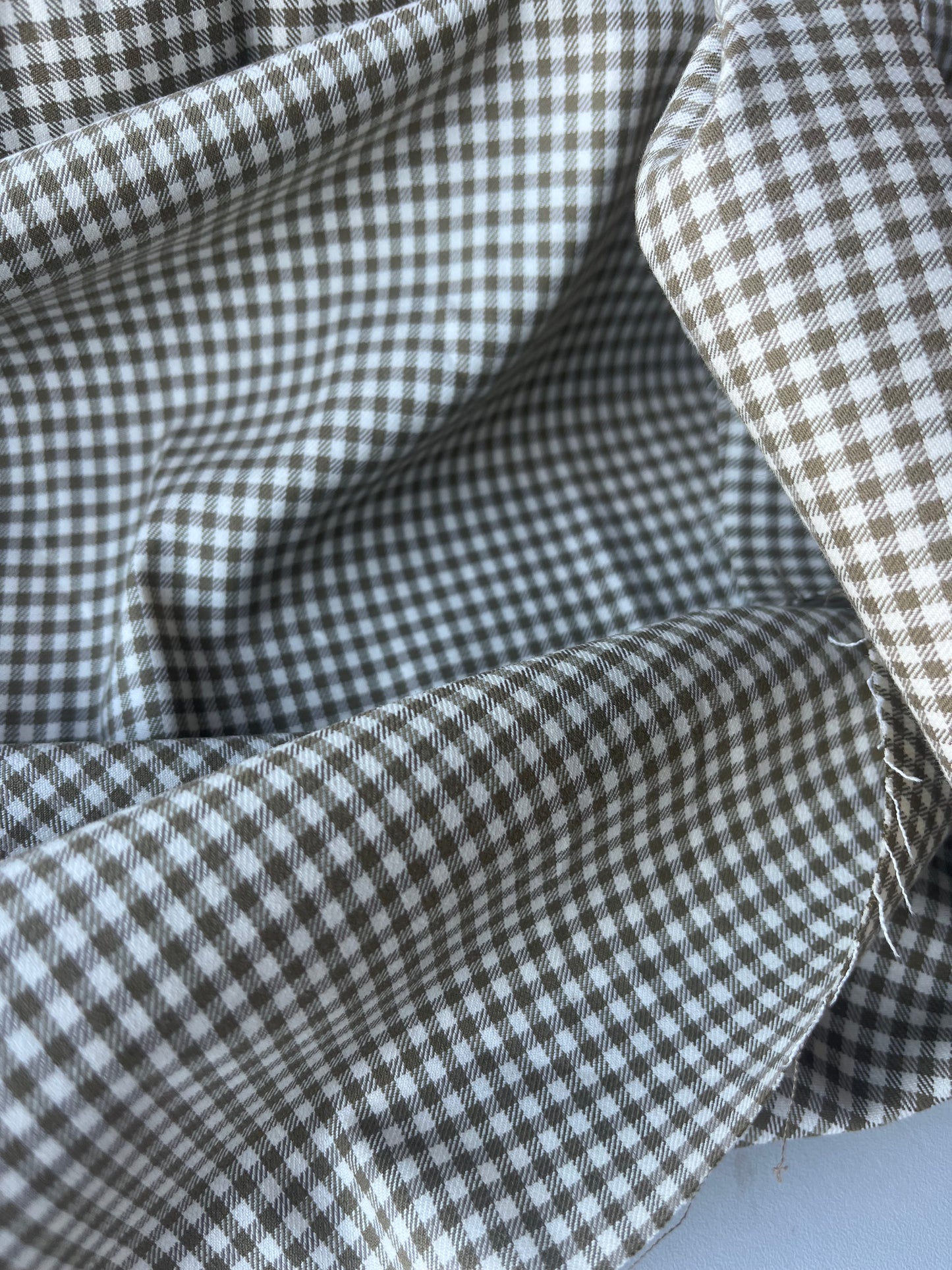 ALAN 011 stretch vichy check camel/ecru