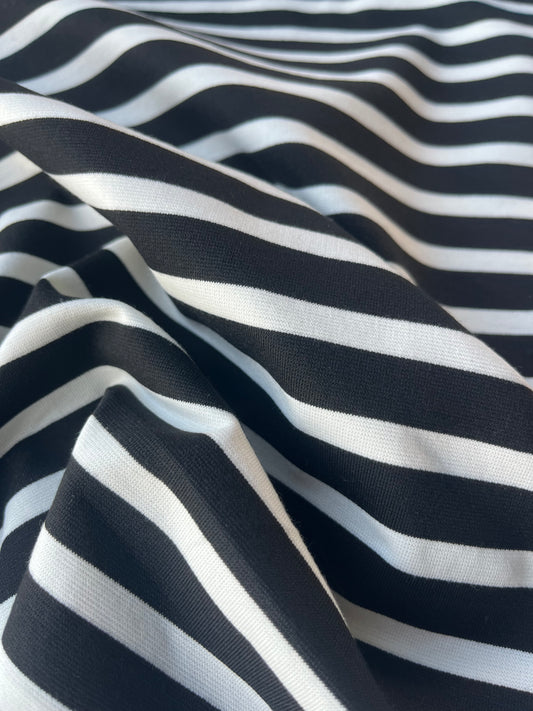 ATHENA 006  Punto di Roma viscose stripes black/white