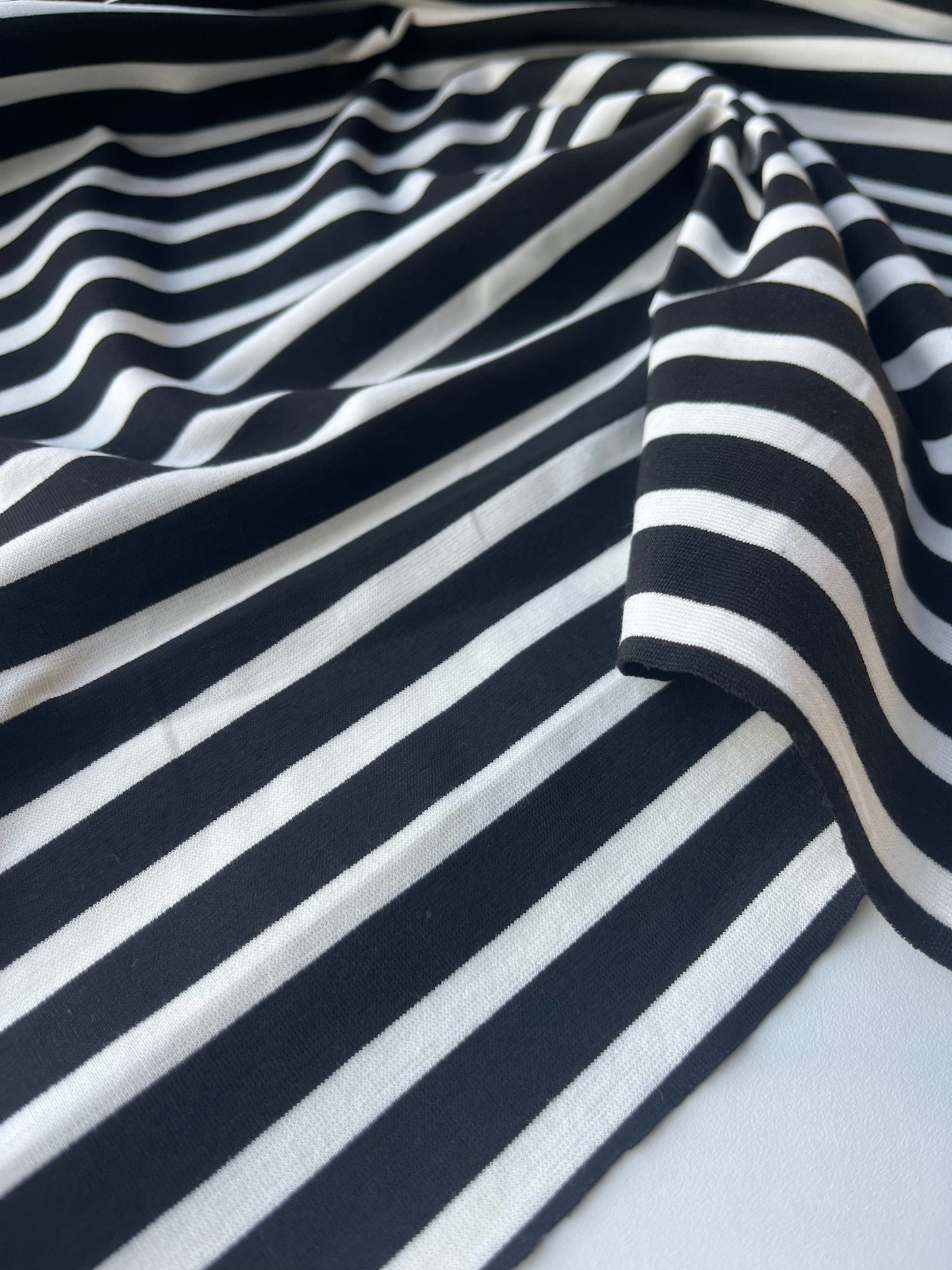 ATHENA 006  Punto di Roma viscose stripes black/white