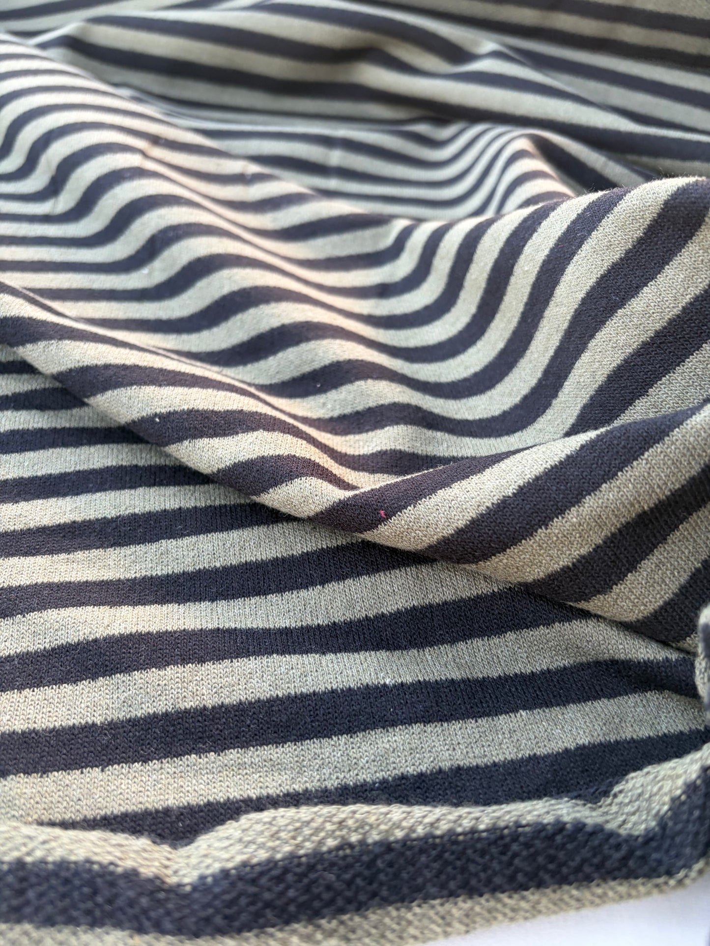 LC TINO 014 black/khaky striped French Terry