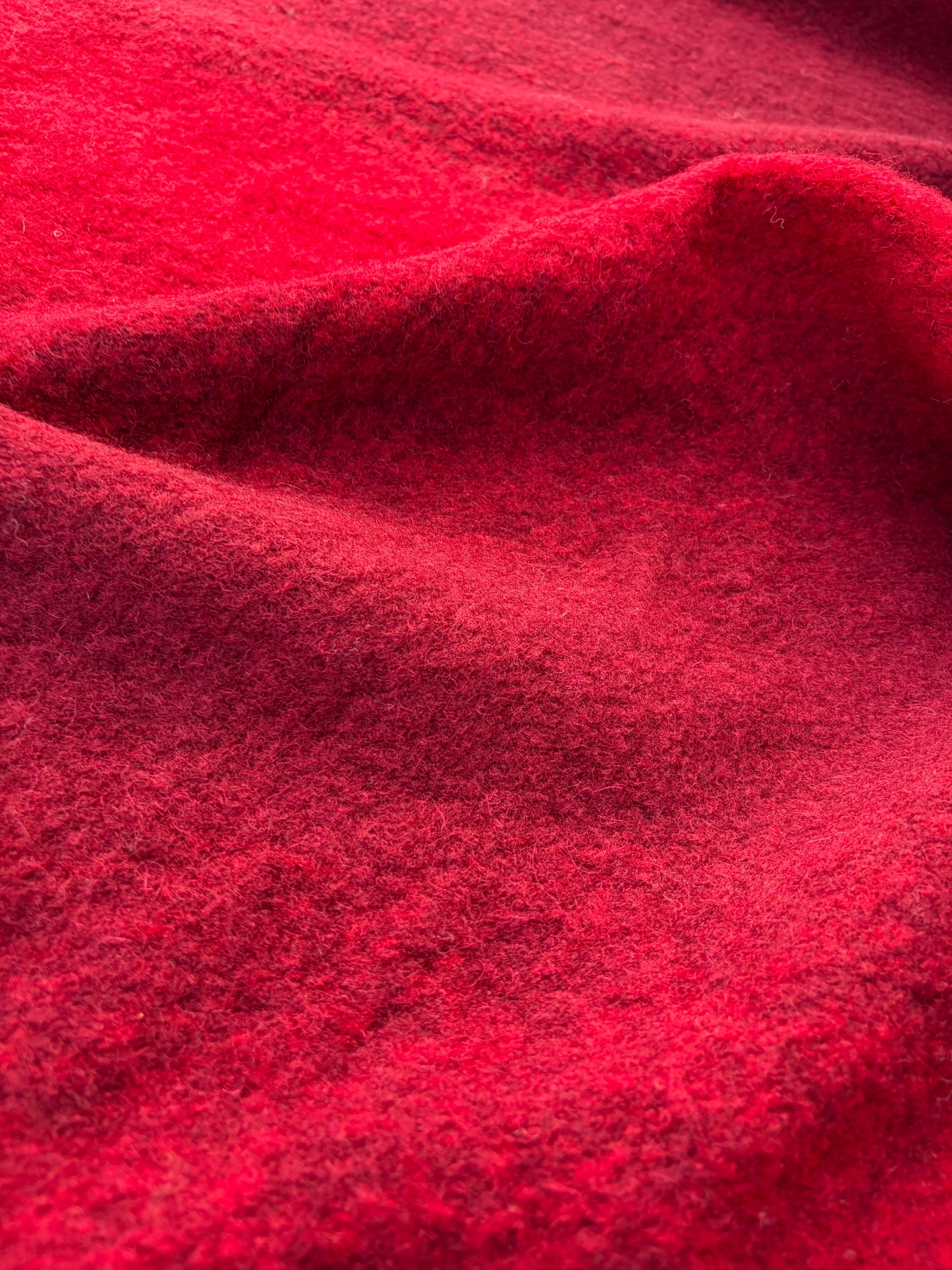 WILD WOOL 016 red striped boiled wool