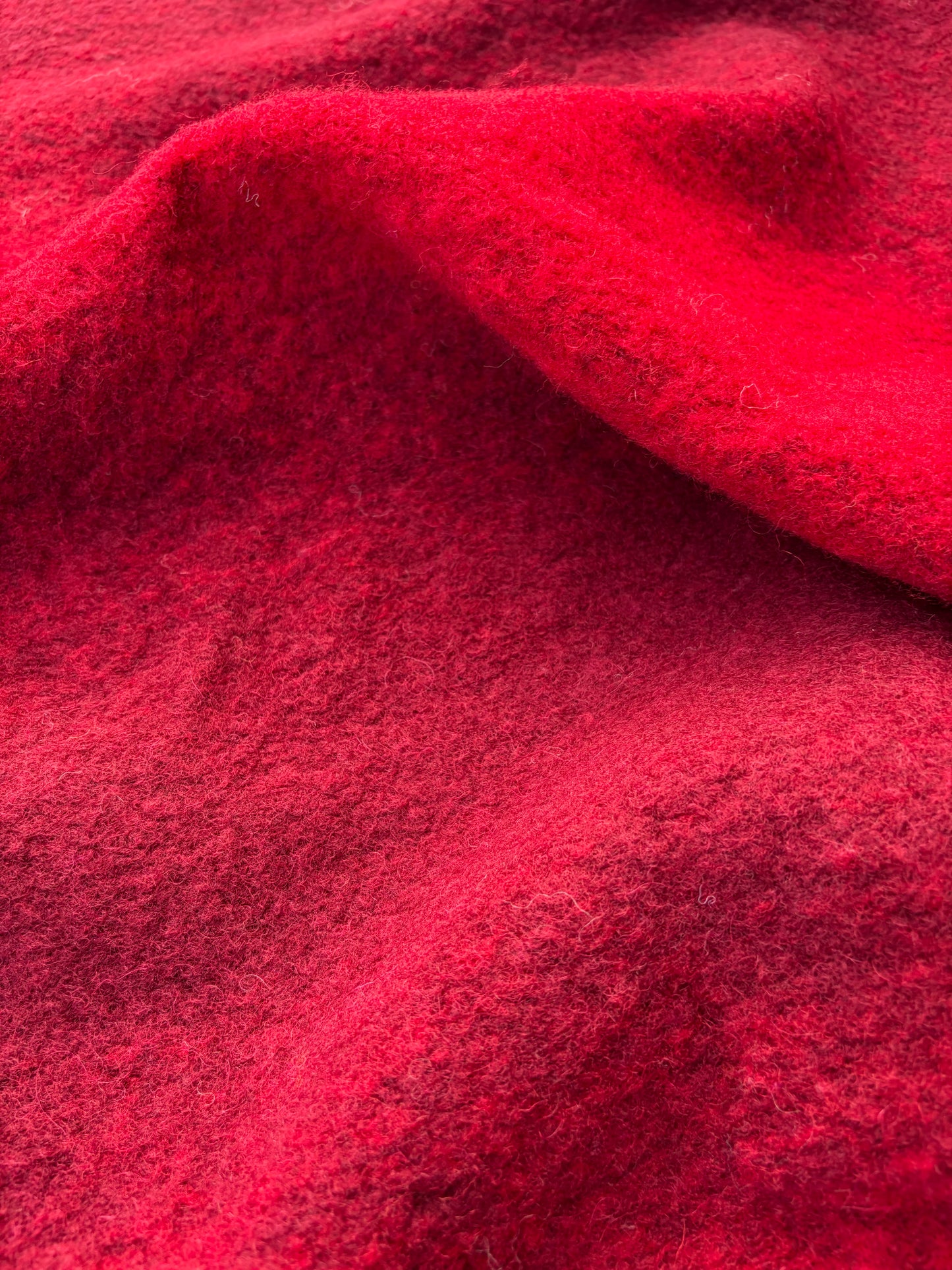 WILD WOOL 016 red striped boiled wool