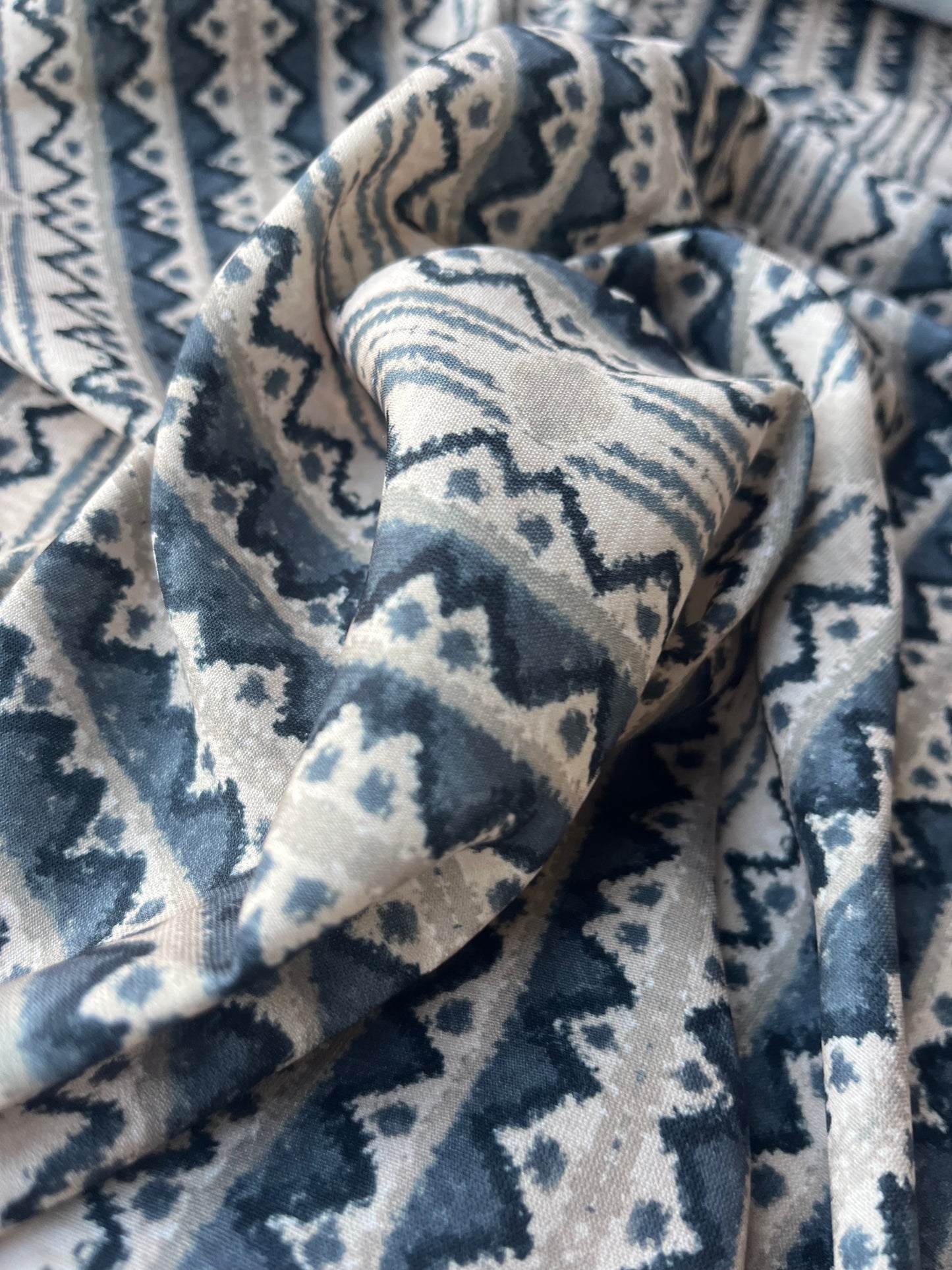 ATHENA 014 viscose fibrane digital stripe print beige/grey