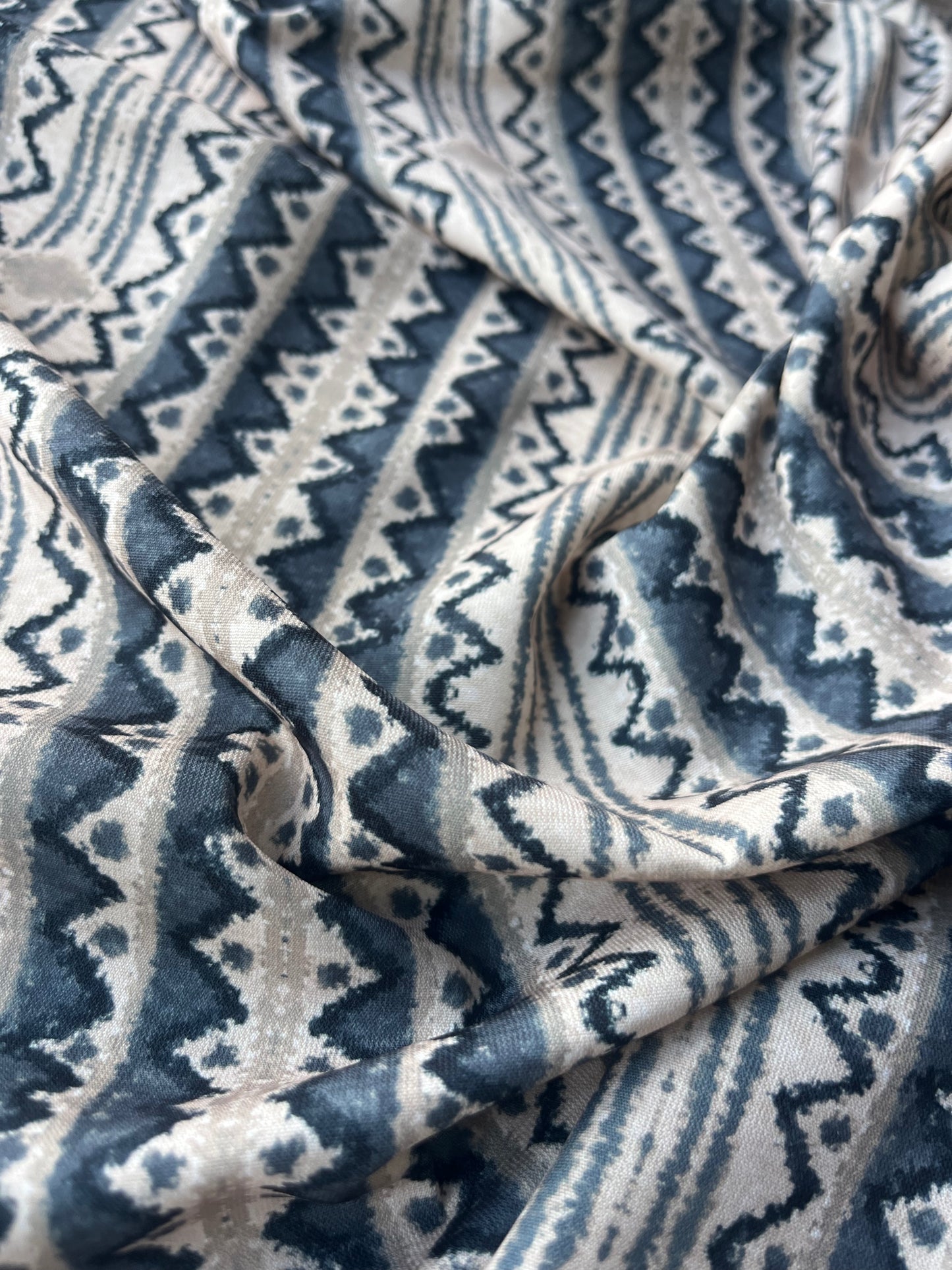ATHENA 014 viscose fibrane digital stripe print beige/grey
