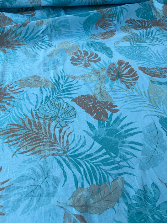 TINO 018 cotton poplin stretchaqua print