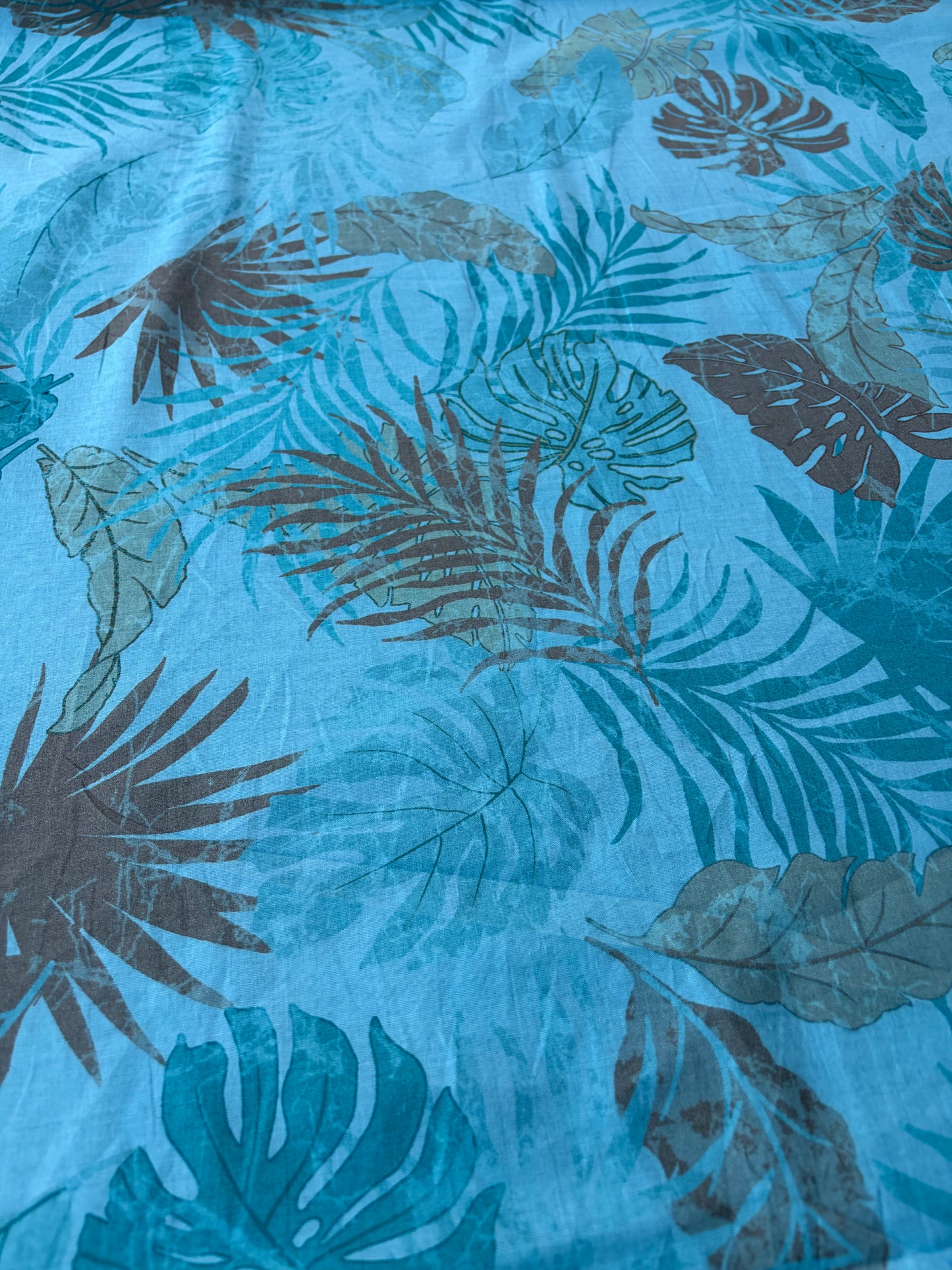 TINO 018 cotton poplin stretch aqua print