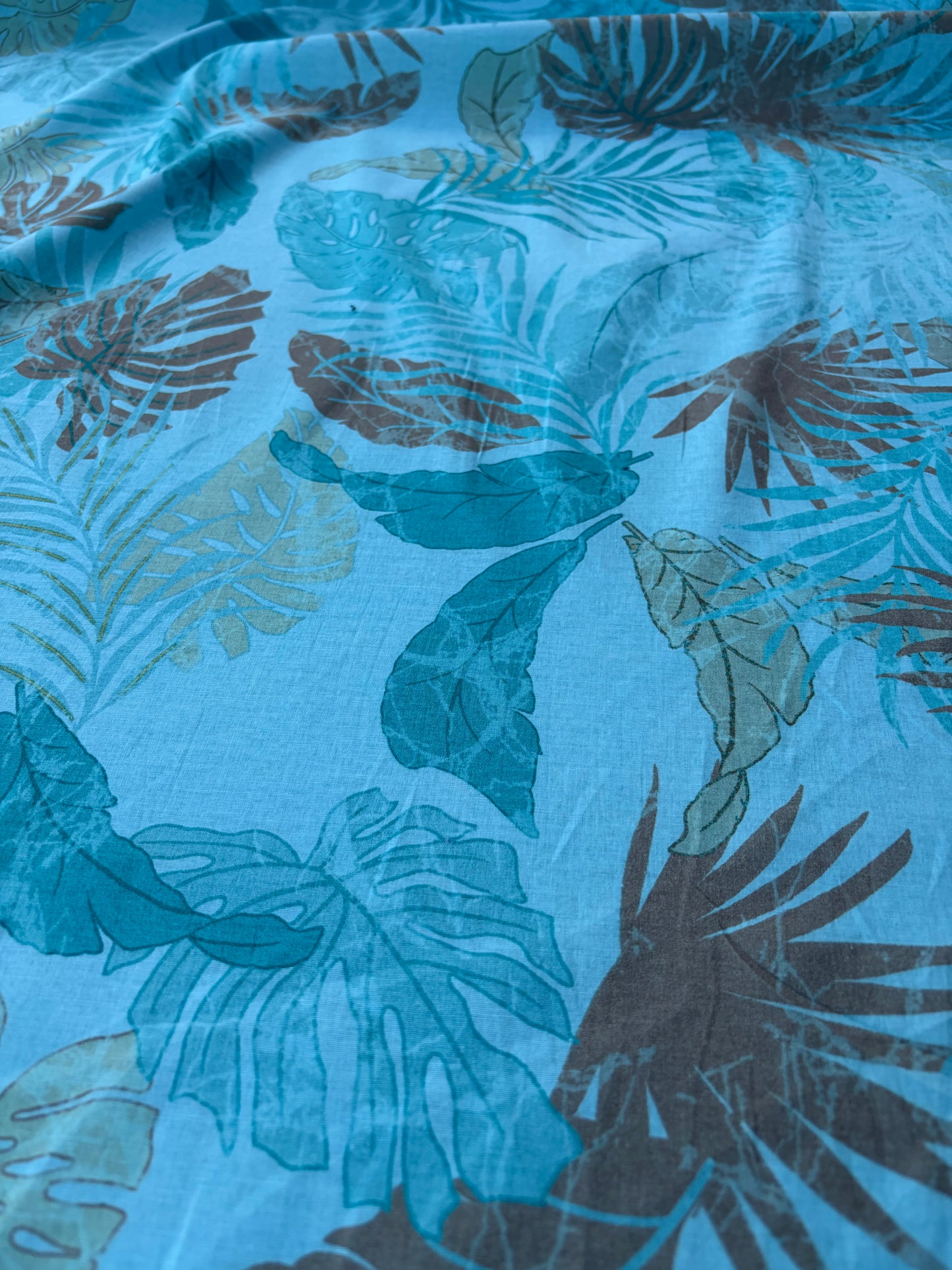 TINO 018 cotton poplin stretch aqua print