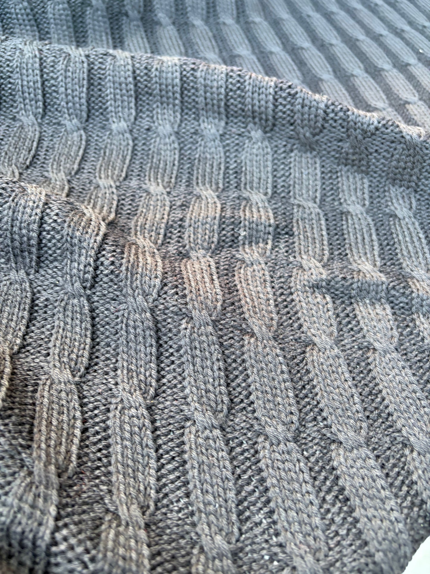WILD WOOL 019  black cable jersey cotton/wool