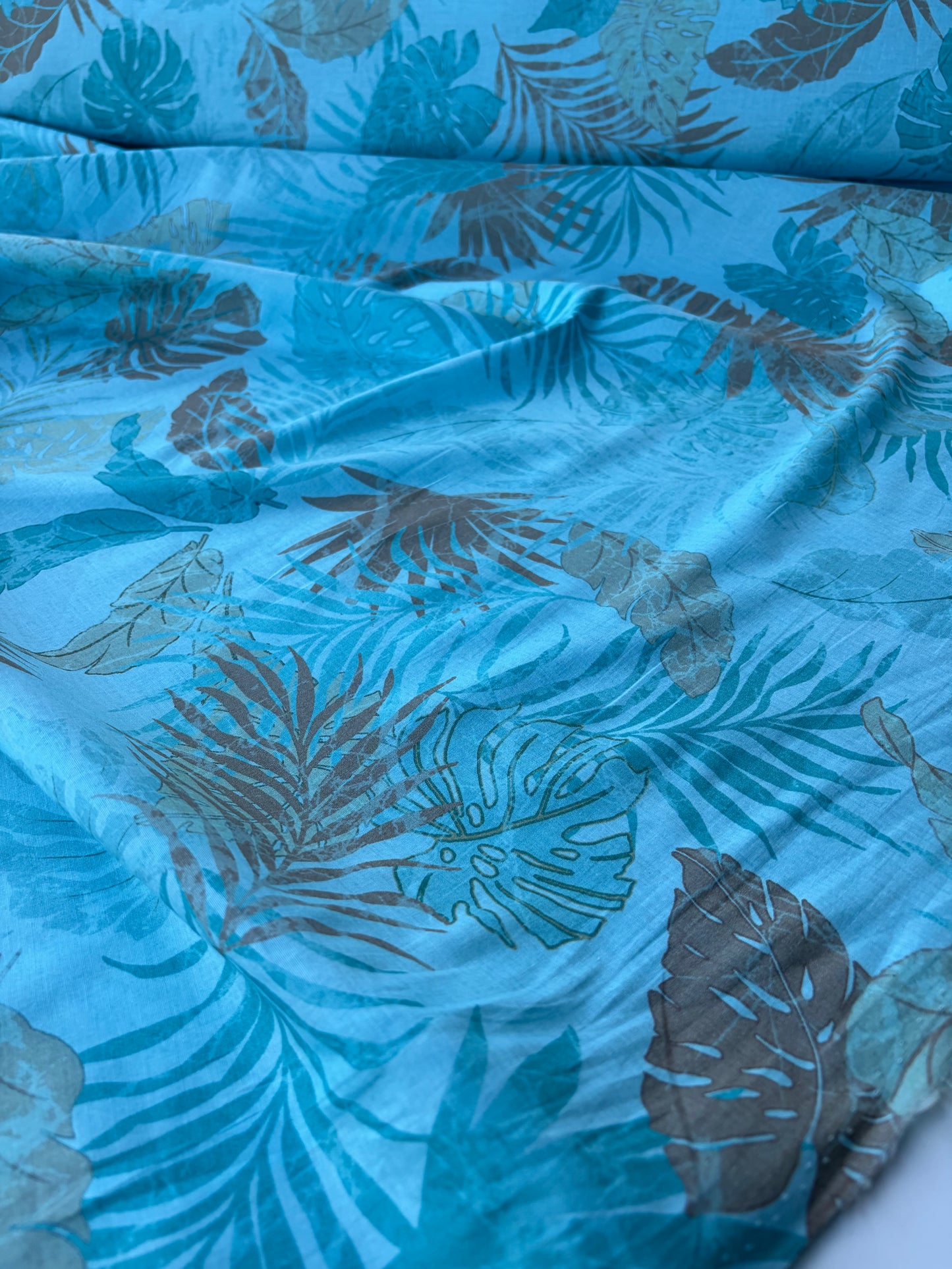 TINO 018 cotton poplin stretch aqua print