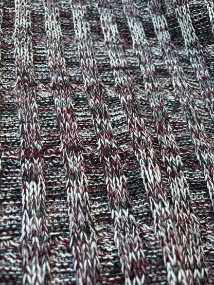 PC WILD WOOL 020  black/grey mélange cable jersey cotton/wool