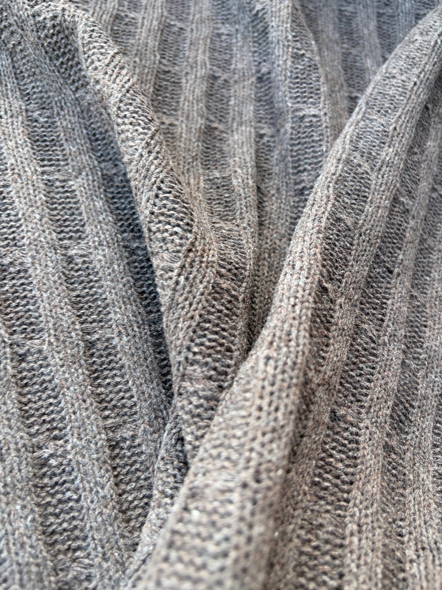 WILD WOOL 021  chocolate cable jersey cotton/wool