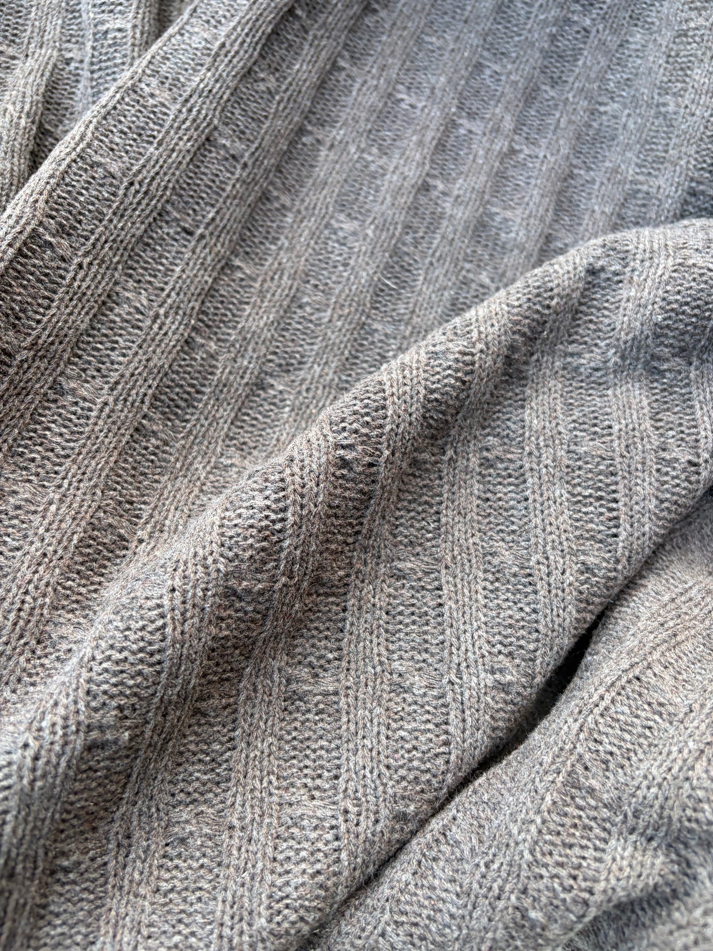 WILD WOOL 021  chocolate cable jersey cotton/wool