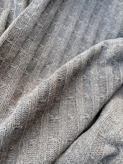 WILD WOOL 021  chocolate cable jersey cotton/wool