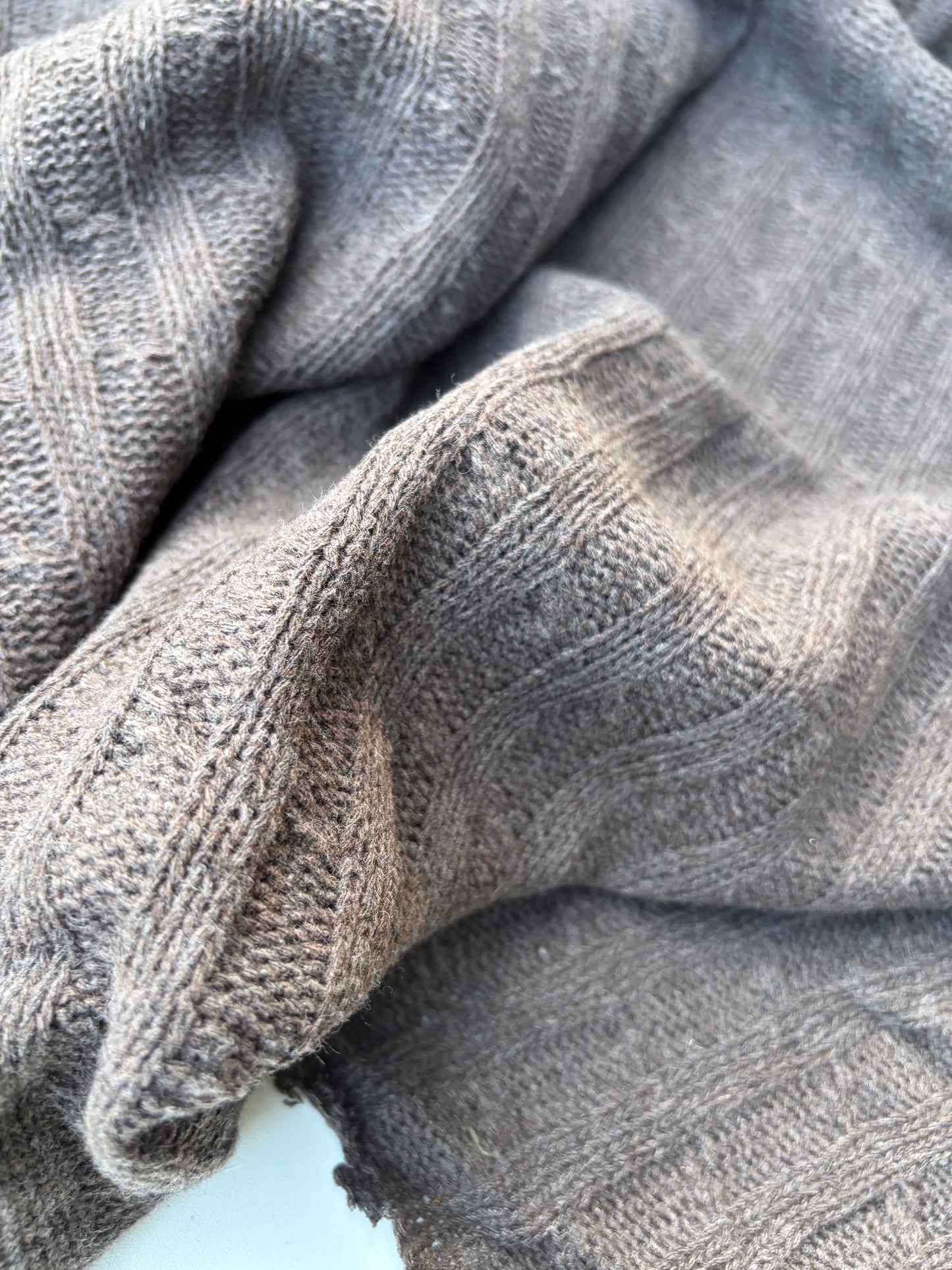 WILD WOOL 021  chocolate cable jersey cotton/wool