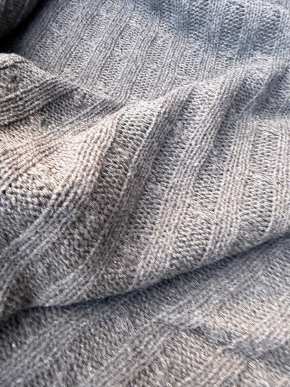 WILD WOOL 021  chocolate cable jersey cotton/wool