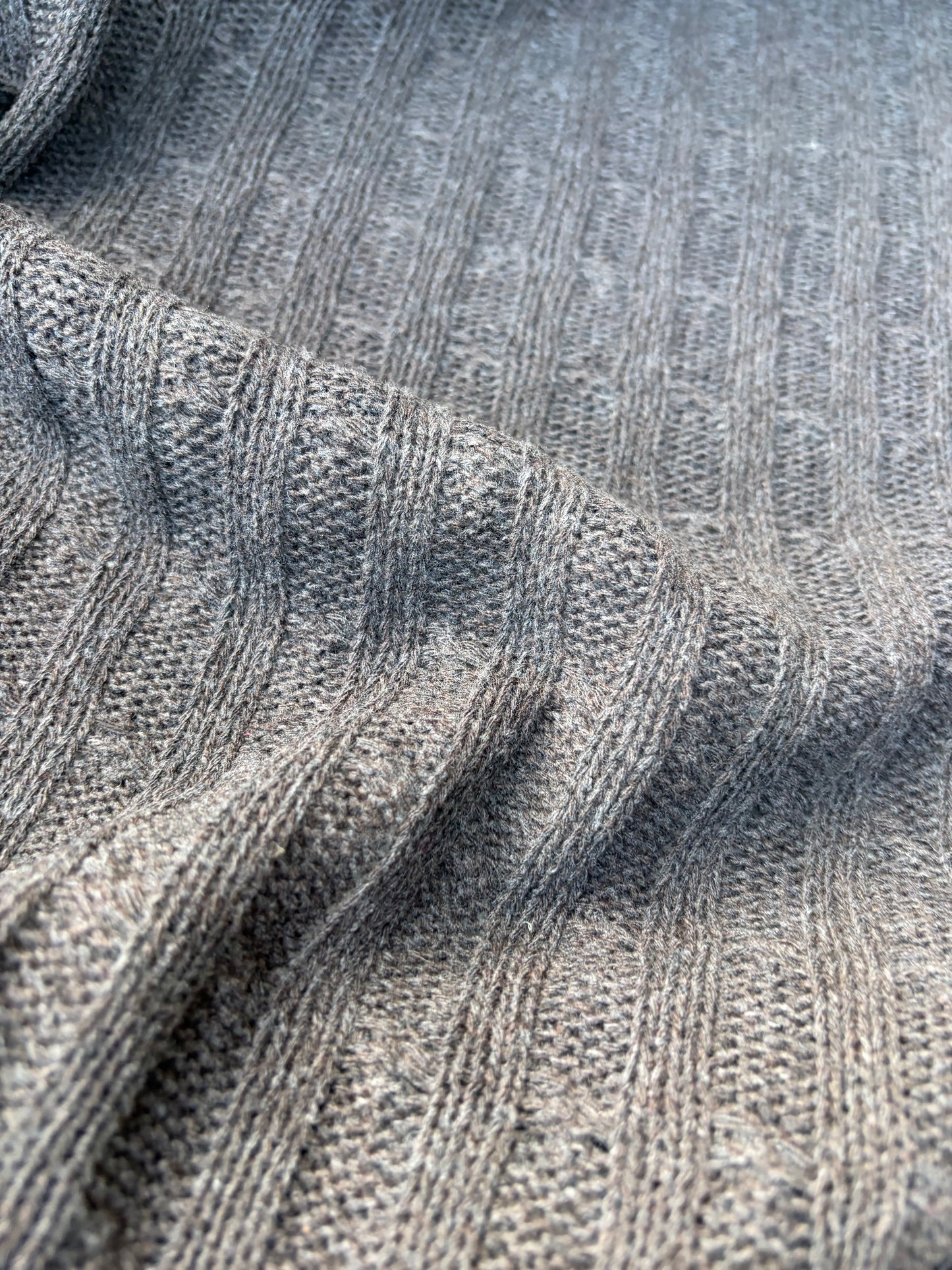WILD WOOL 021  chocolate cable jersey cotton/wool