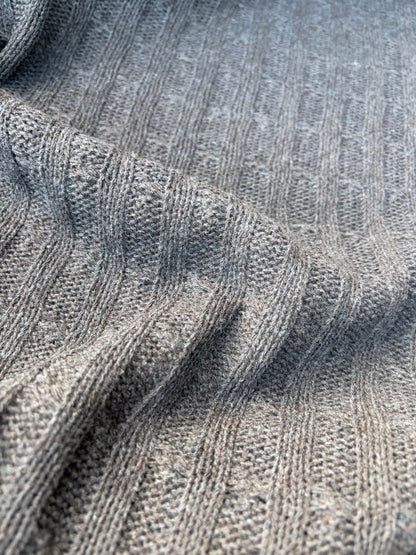 WILD WOOL 021  chocolate cable jersey cotton/wool