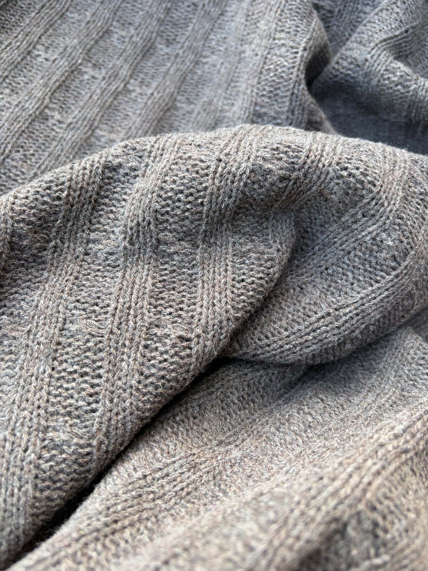 WILD WOOL 021  chocolate cable jersey cotton/wool