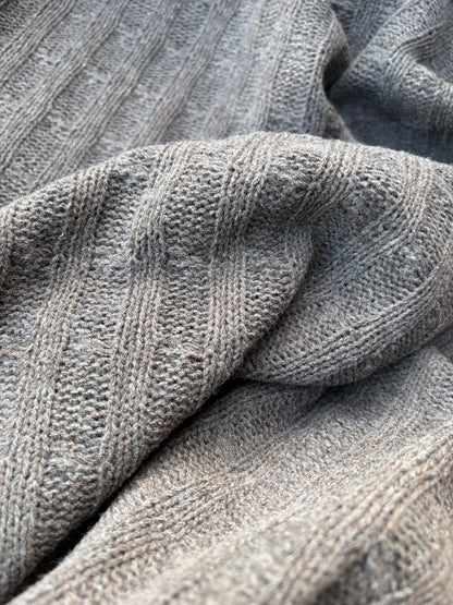 WILD WOOL 021  chocolate cable jersey cotton/wool