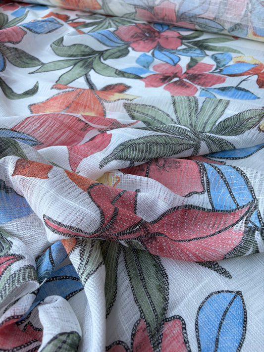TINO 020 cotton gaze stripes printed