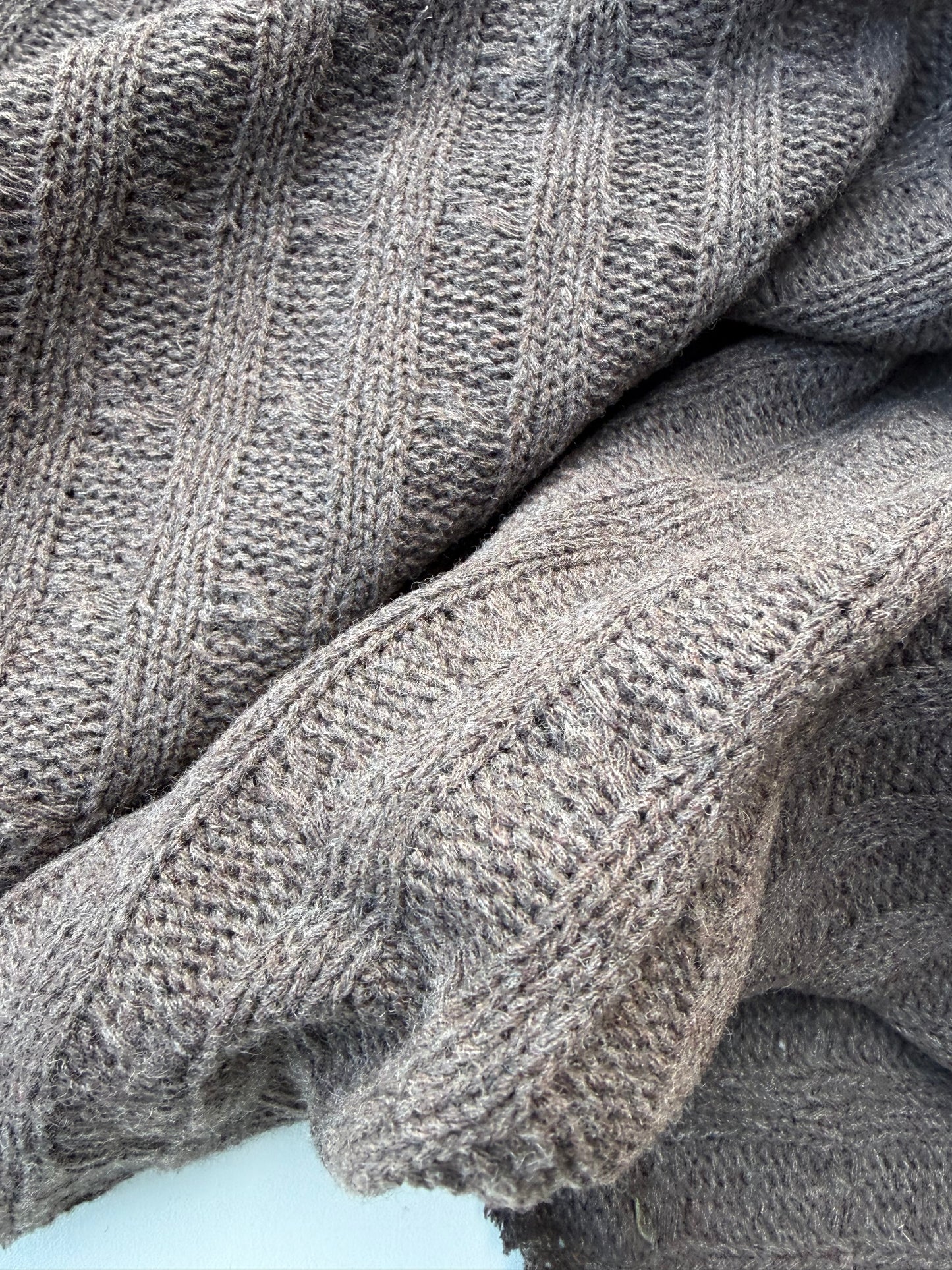 WILD WOOL 021  chocolate cable jersey cotton/wool