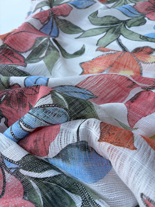 TINO 020 cotton gaze stripes printed