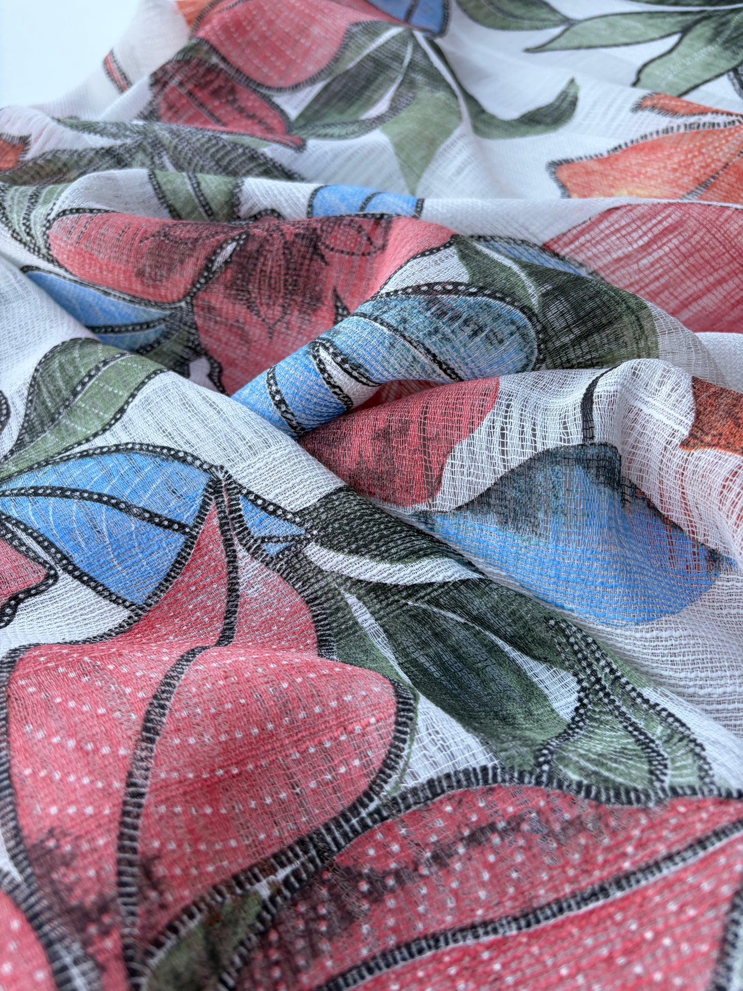 TINO 020 cotton gaze stripes printed