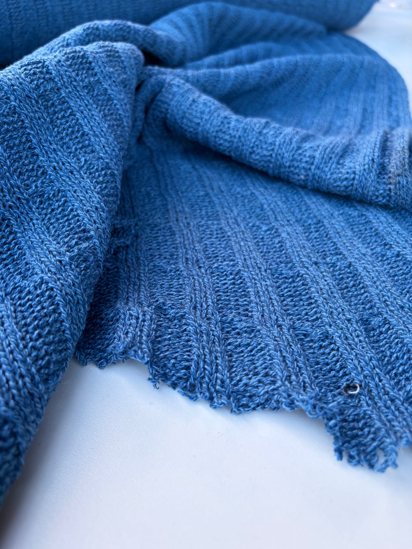 WILD WOOL 022  indigo cable jersey cotton/wool