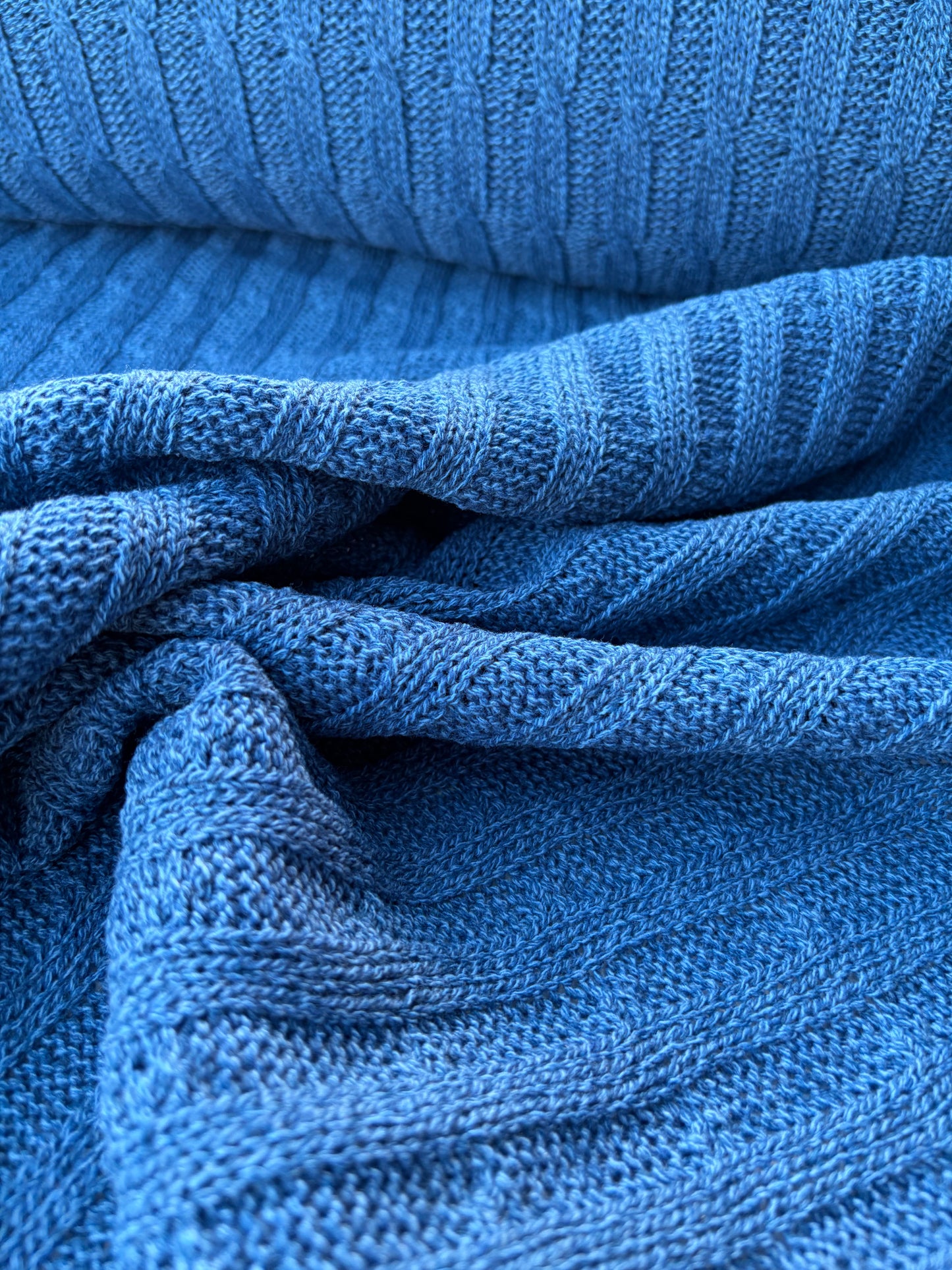 WILD WOOL 022  indigo cable jersey cotton/wool