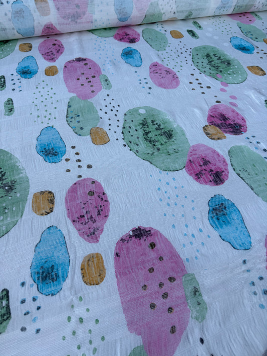 TINO 021 cotton gaze stripes printed