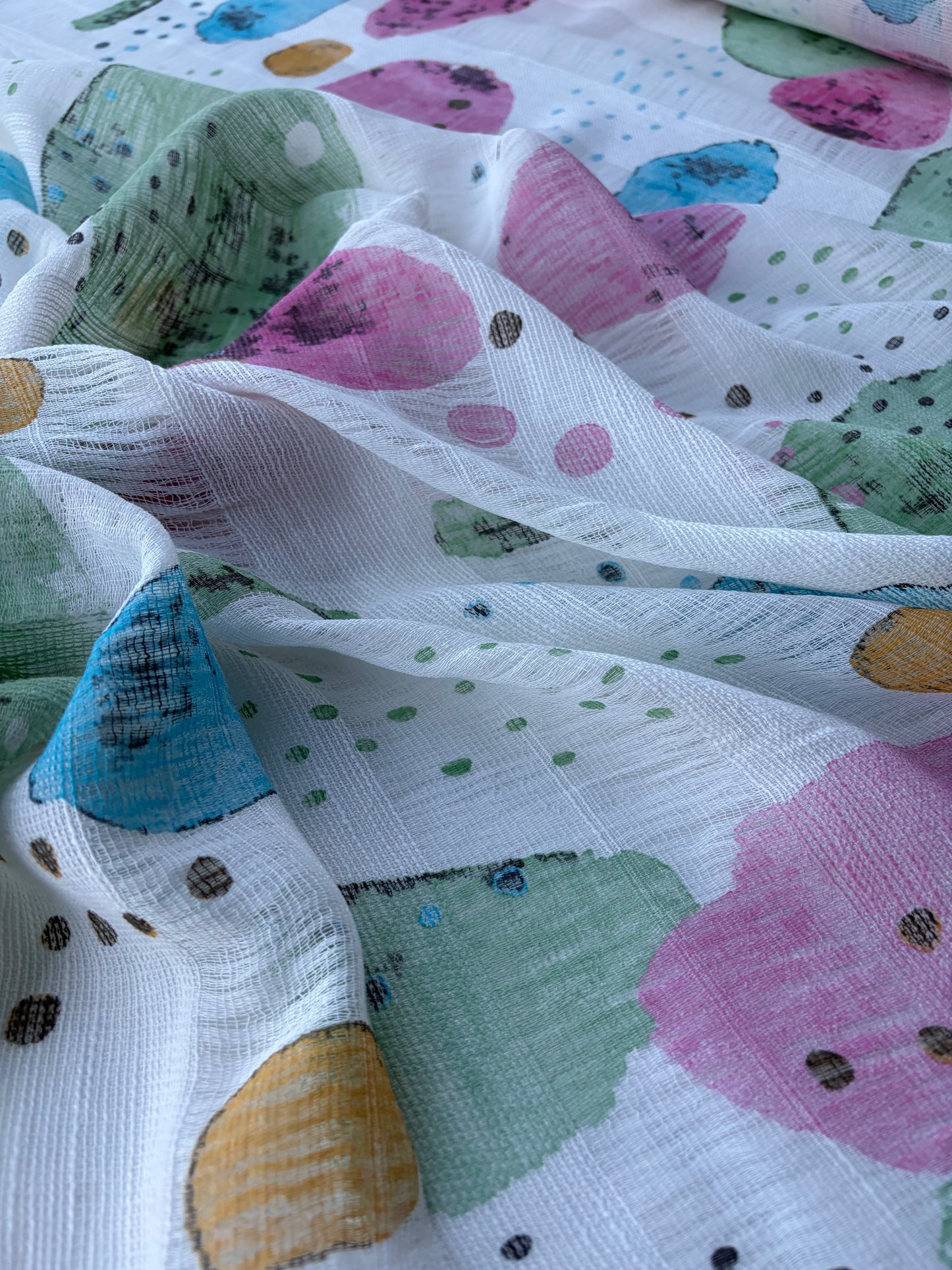 TINO 021 cotton gaze stripes printed
