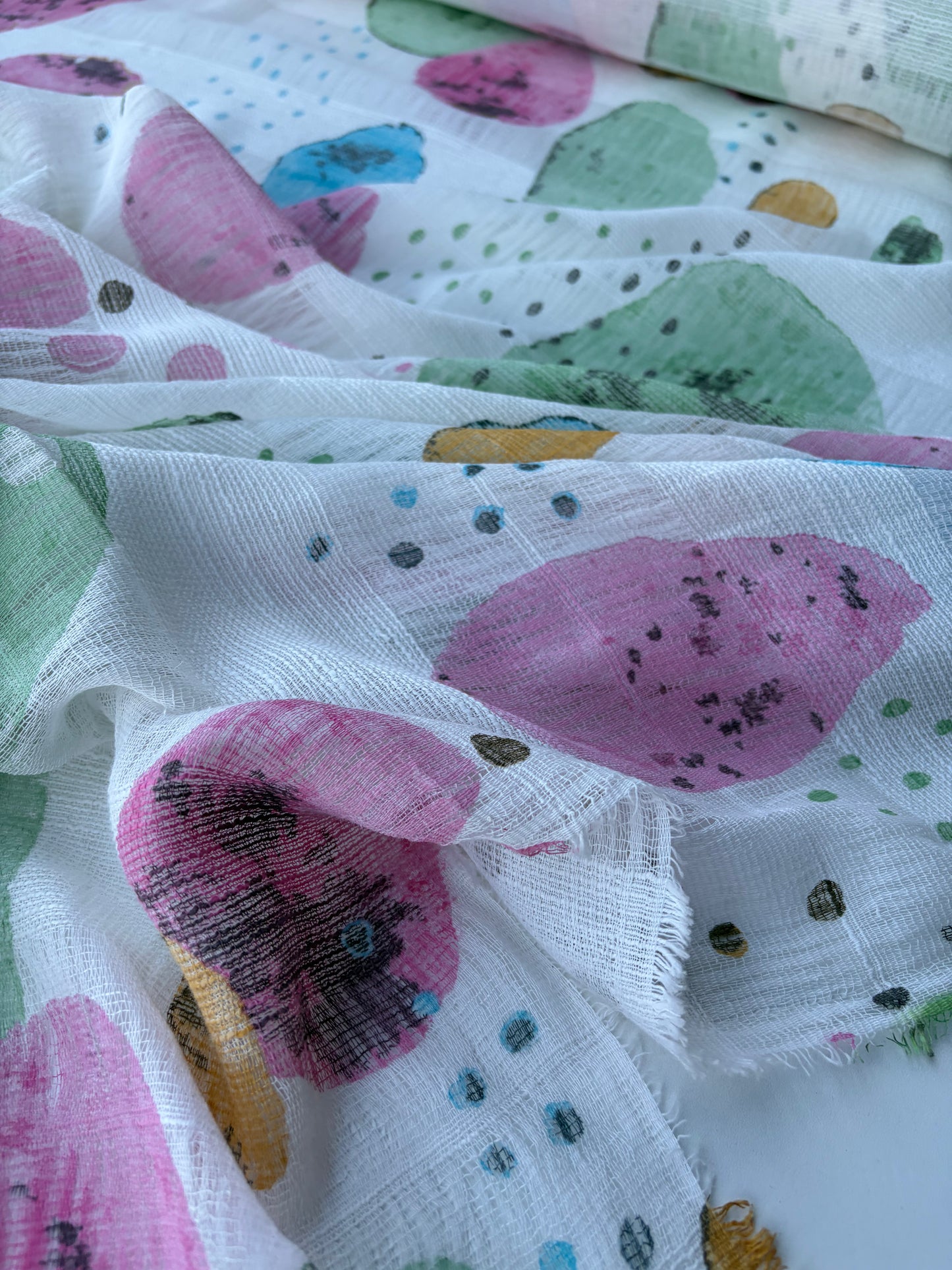TINO 021 cotton gaze stripes printed