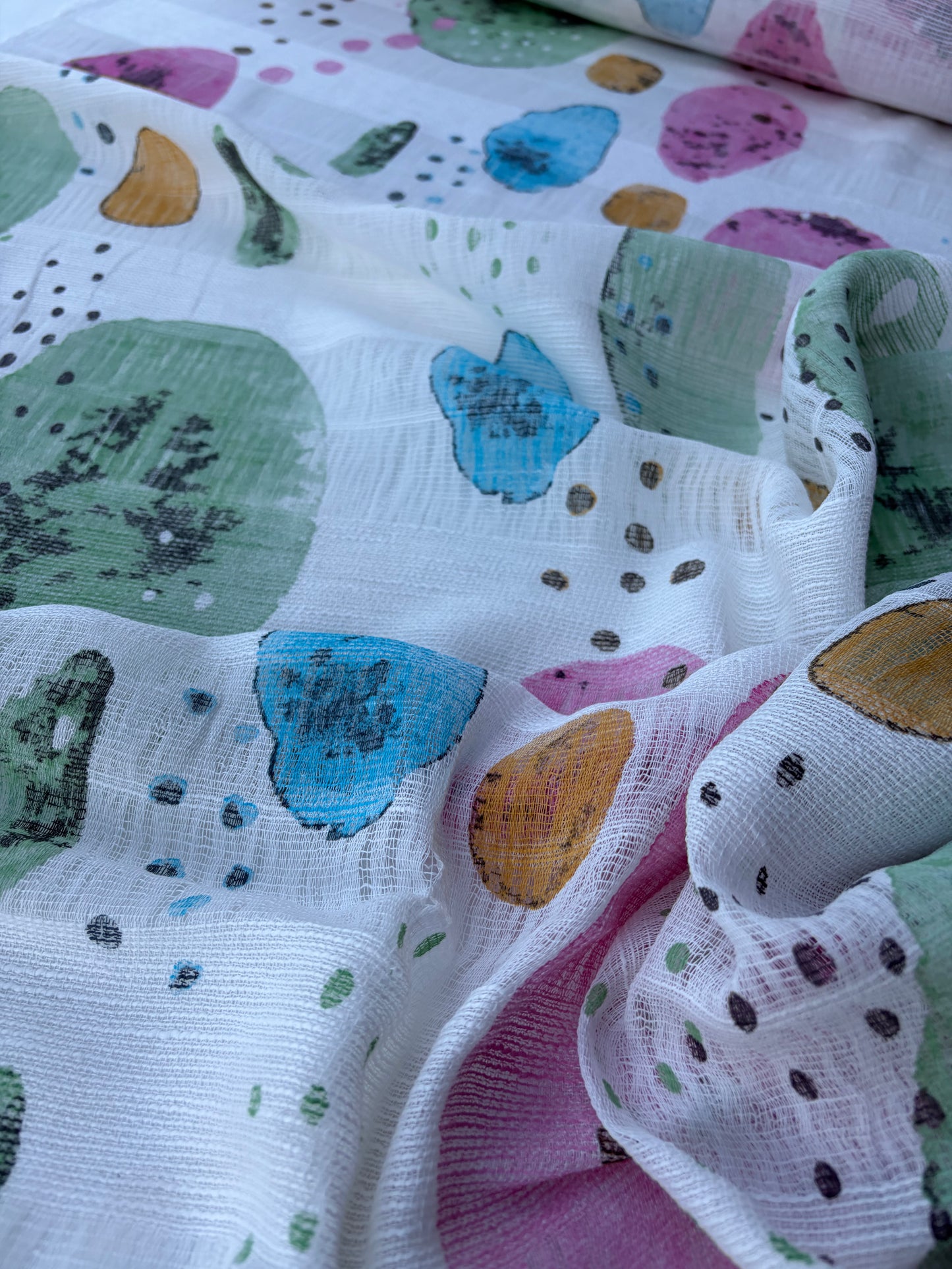 TINO 021 cotton gaze stripes printed