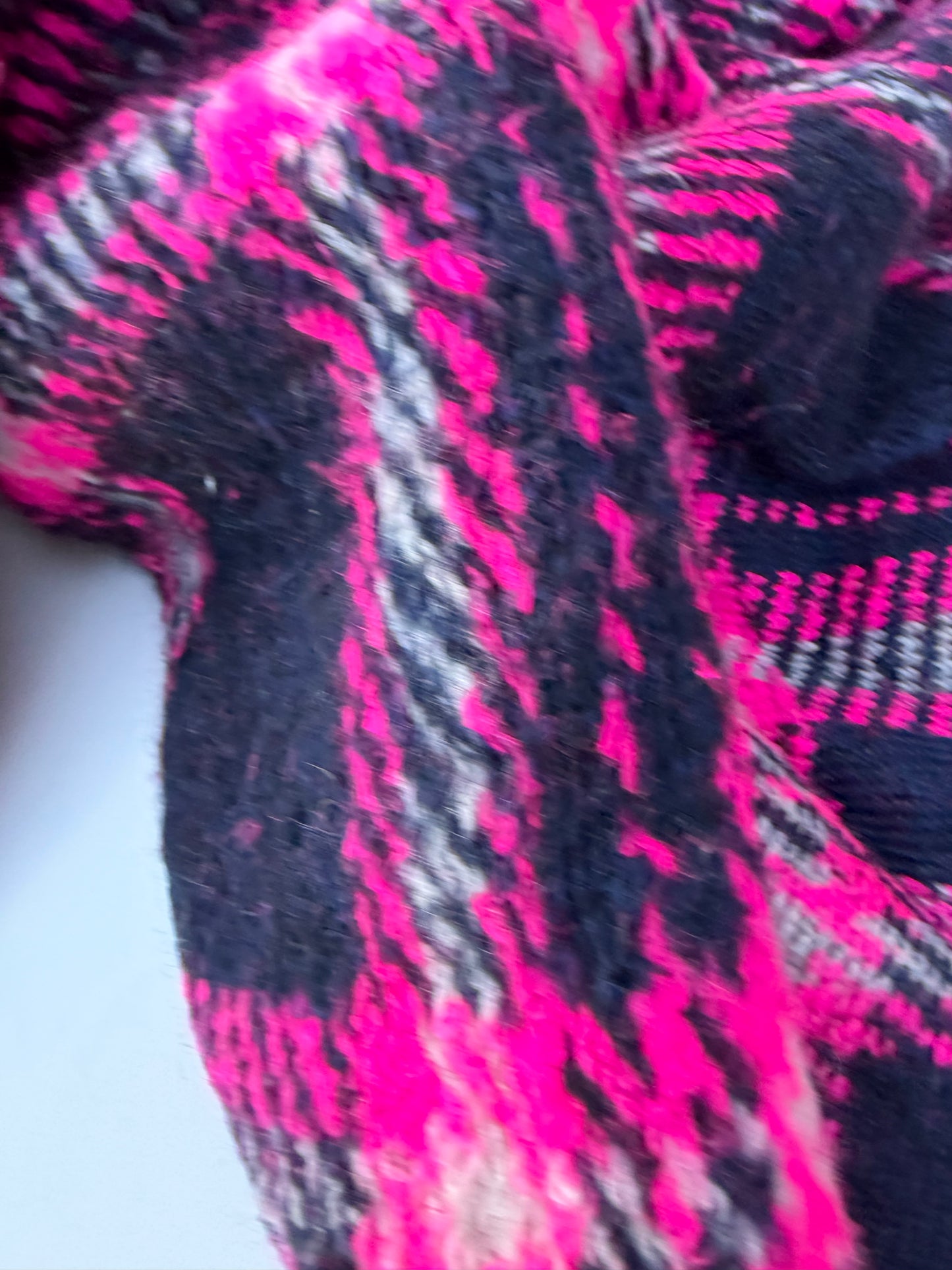 WILD WOOL 026 fuchsia/navy checkered heavy boiled wool