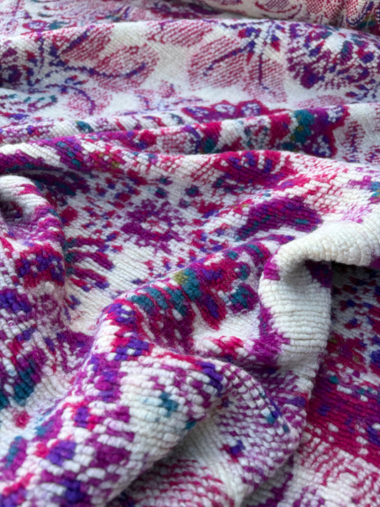 WILD WOOL 028 ecru/mauve/fuchsia cashemere heavy boiled wool