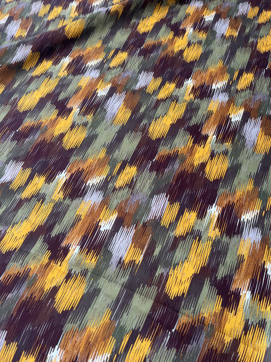 ATHENA 025 viscose fibrane ikat khaky/yellow