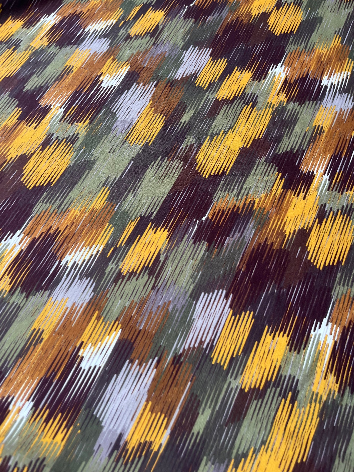 ATHENA 025 viscose fibrane ikat khaky/yellow