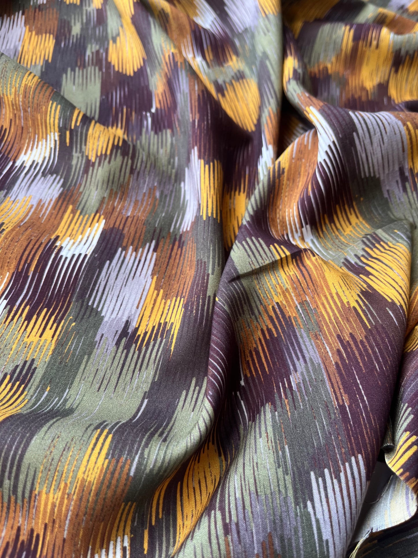 ATHENA 025 viscose fibrane ikat khaky/yellow