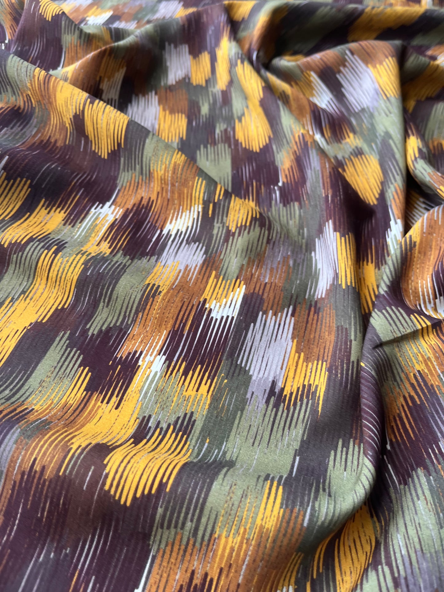 ATHENA 025 viscose fibrane ikat khaky/yellow