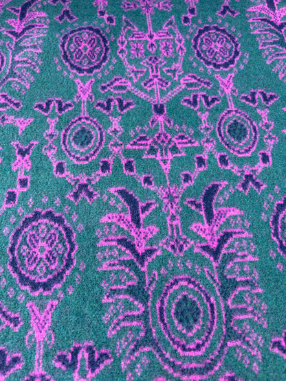WILD WOOL 028 bis  green/pink design  boiled wool (Copy)