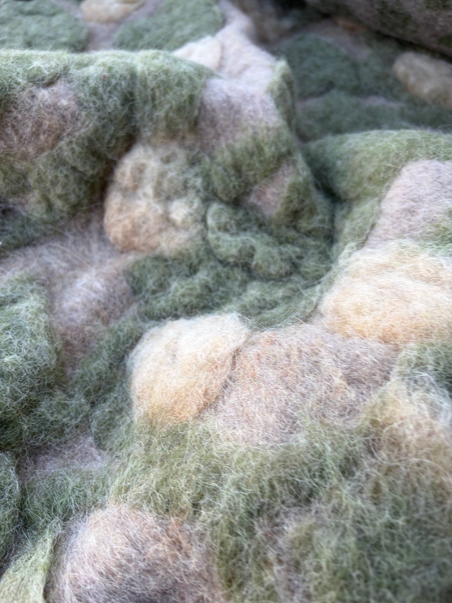 WILD WOOL 029 heavy boiled wool with applicated flower design