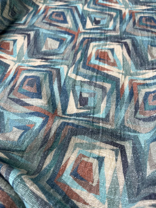 ATHENA 029 gauze crinckle linen geometrical illusion