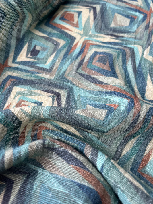 ATHENA 029 gauze crinckle linen geometrical illusion