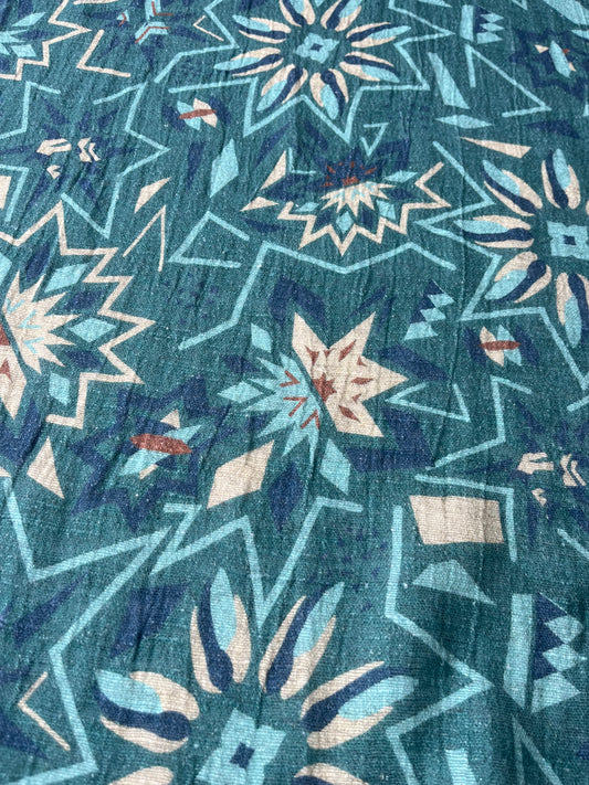 ATHENA 031 gauze crinckle linen geometrical flowers