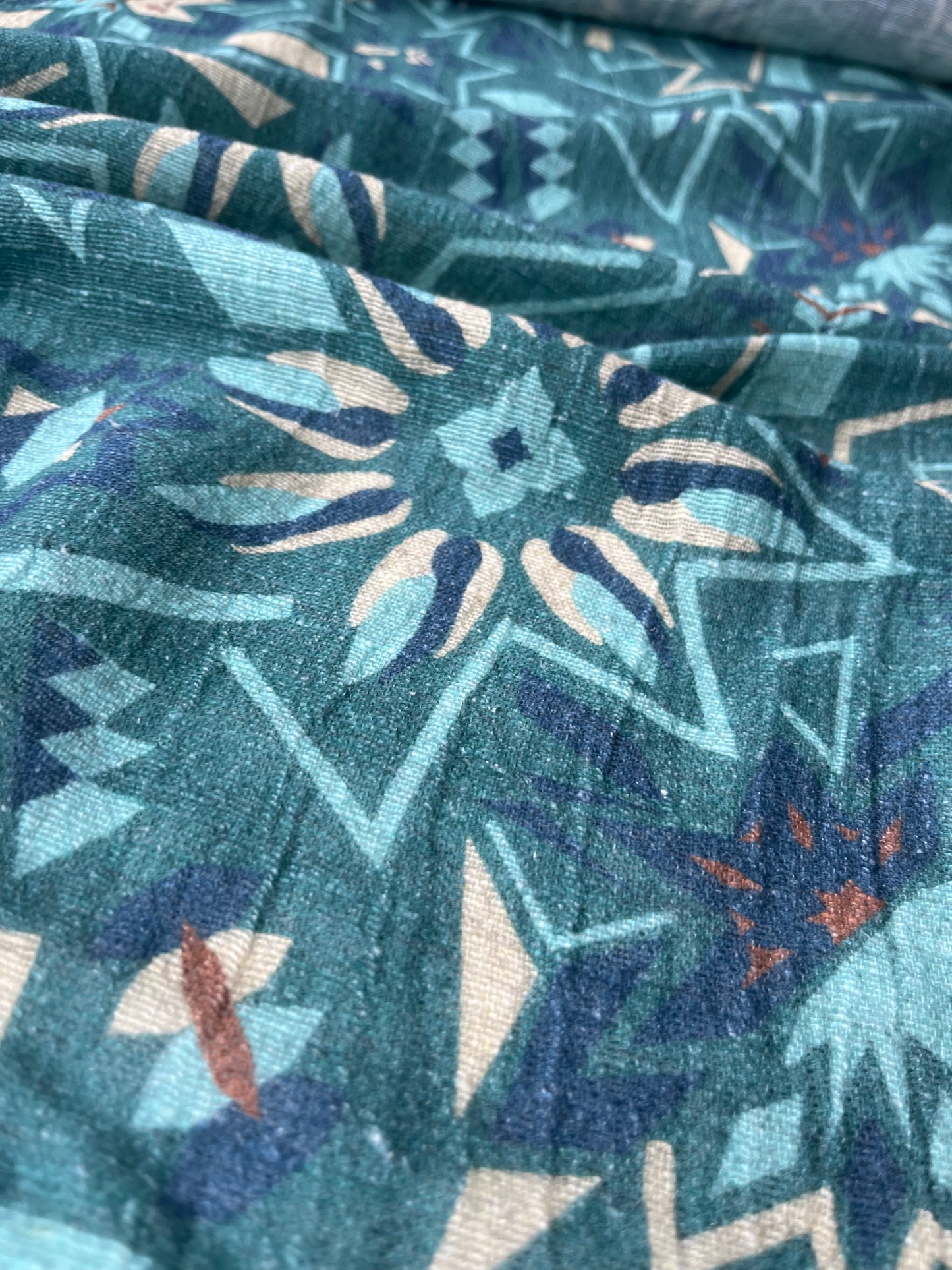ATHENA 031 gauze crinckle linen geometrical flowers