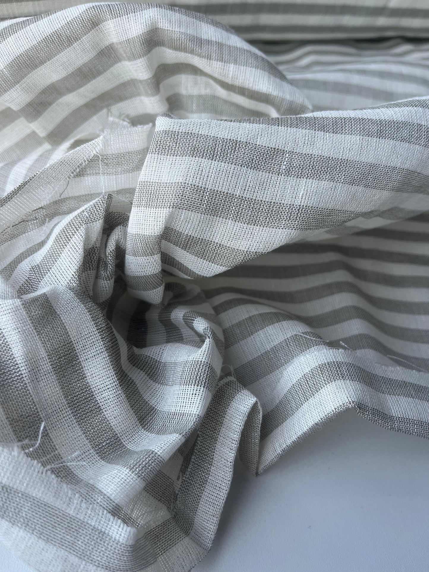 SUZY 028 cotton linen stripes khaky