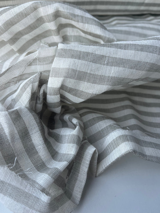 SUZY 028 cotton linen stripes khaky