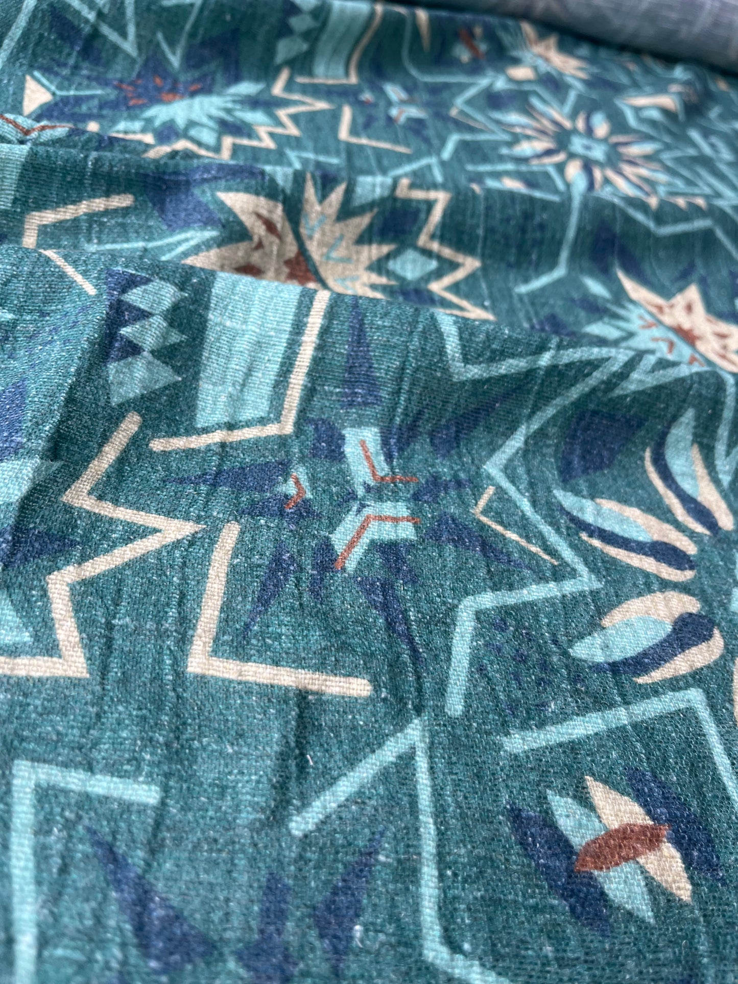 ATHENA 031 gauze crinckle linen geometrical flowers