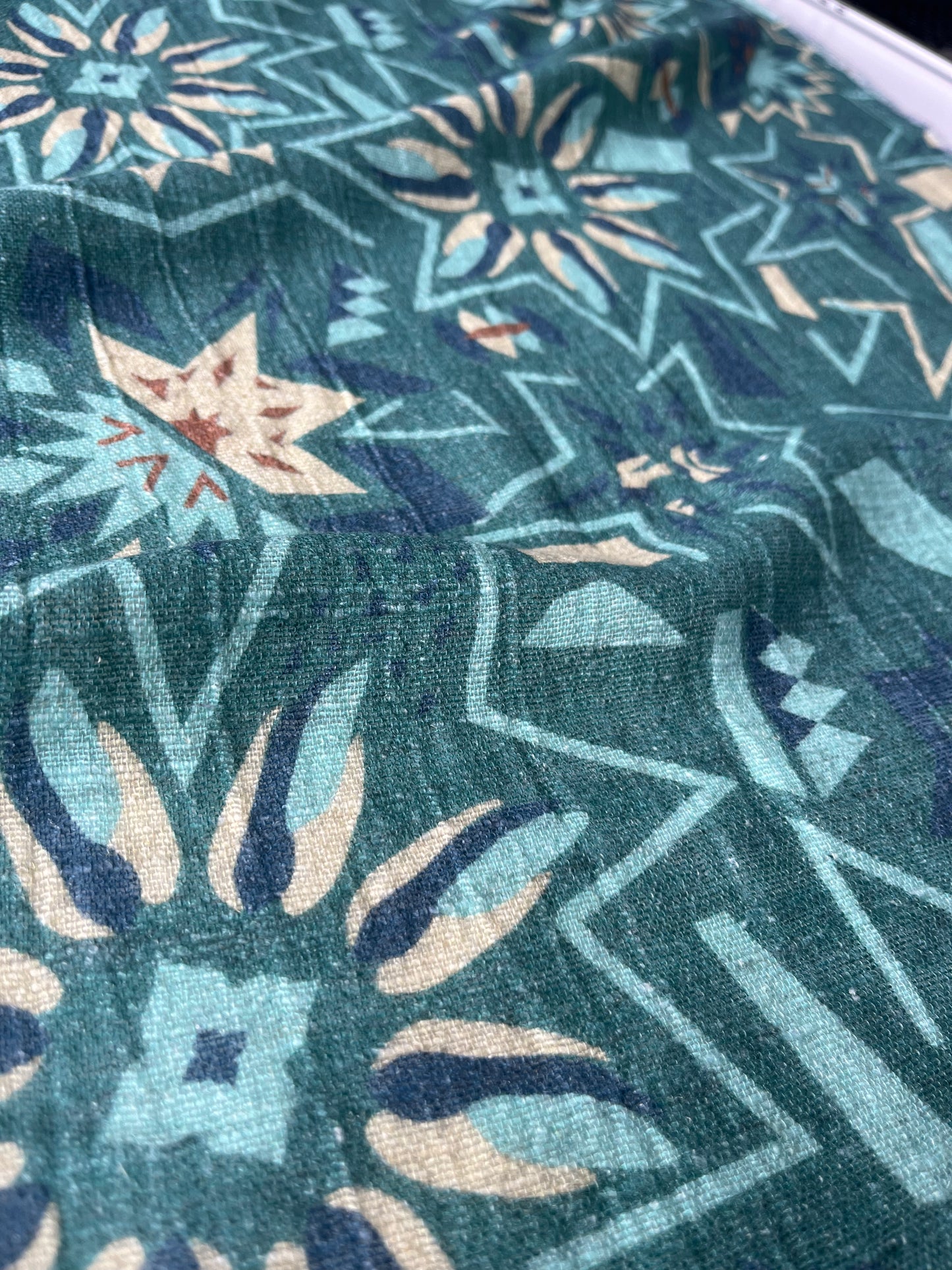 ATHENA 031 gauze crinckle linen geometrical flowers