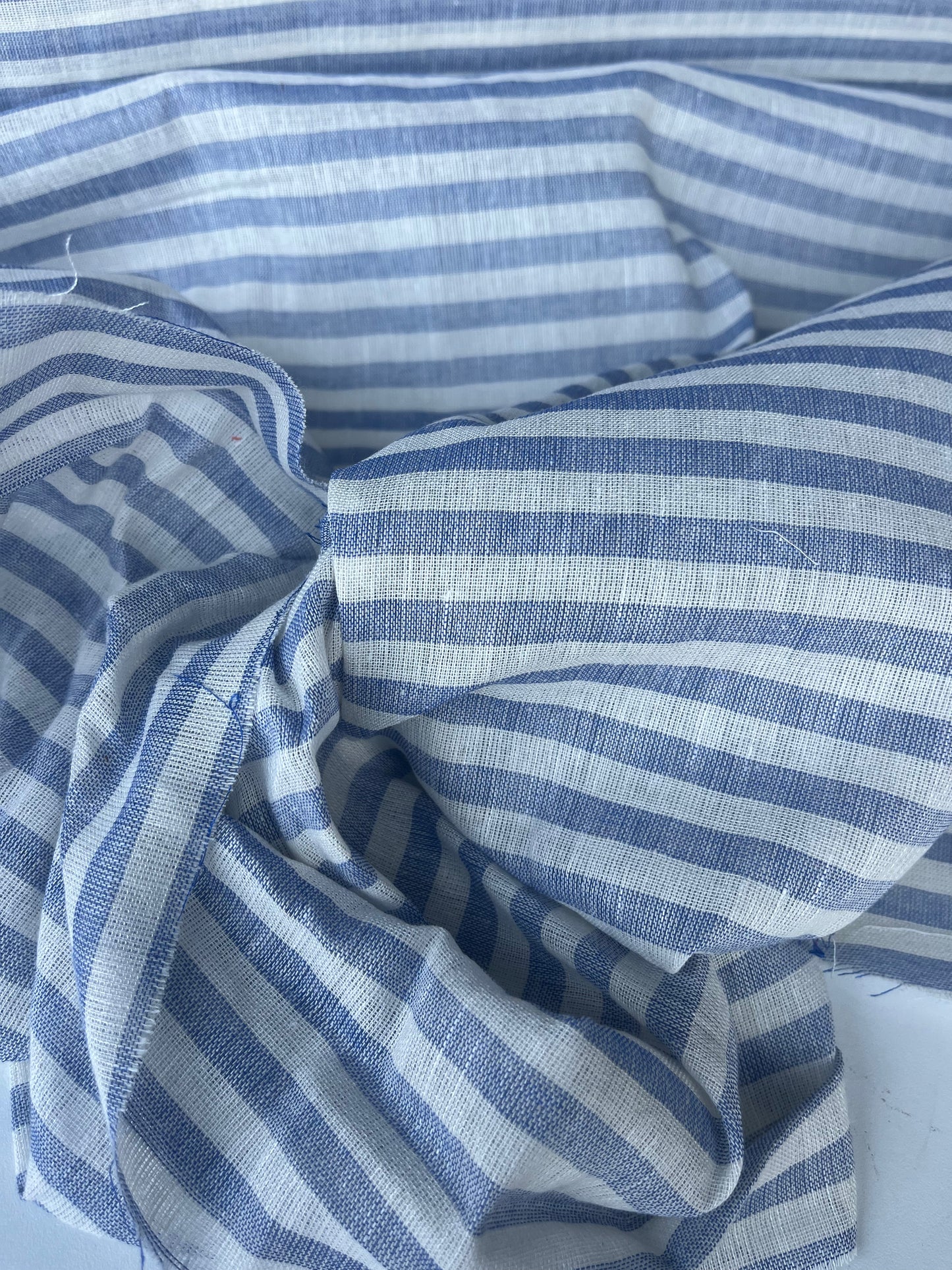 SUZY 029 cotton linen stripes cobalt